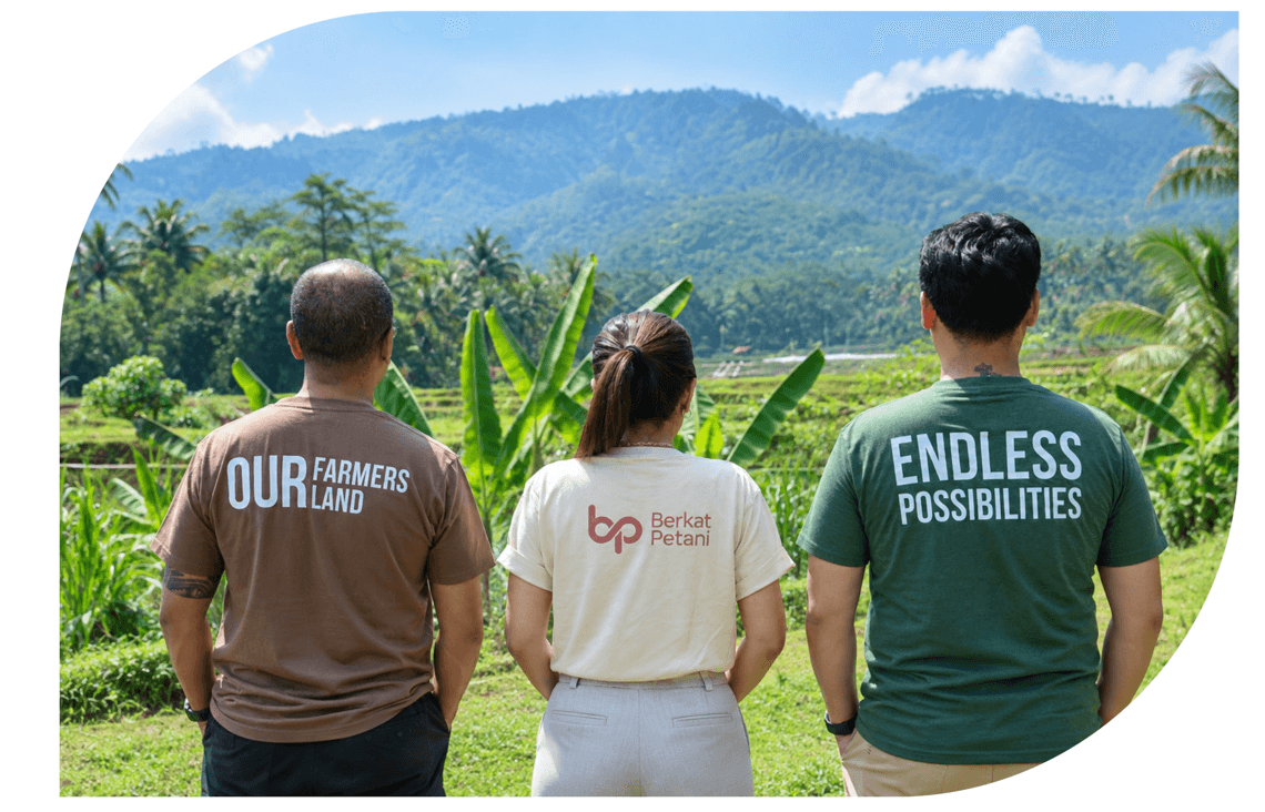 Berkat Petani team in an Indonesian farm